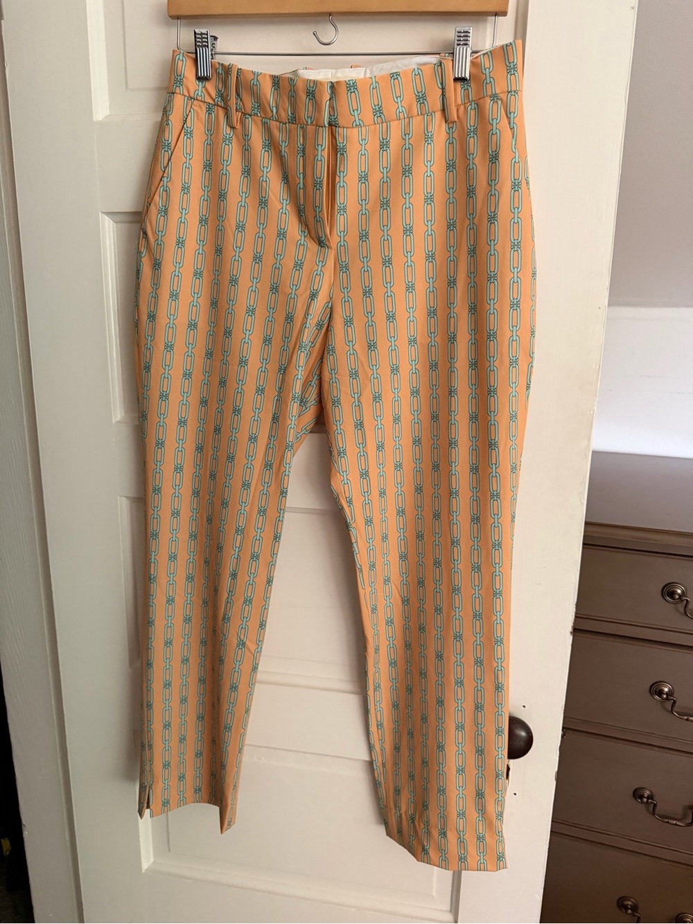 Tory Sport yellow and mint Chain-Print Pants